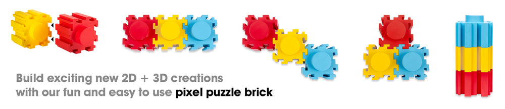 Build exciting new 2D and 3D creations with our fun and easy to use pixel puzzle brick