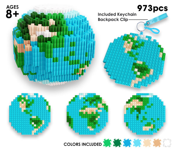 Earth Pixel Puzzle | 2D And 3D Globe Pixel Kit