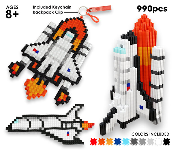 Space Shuttle Pixel Puzzle | Bottle Brick Set
