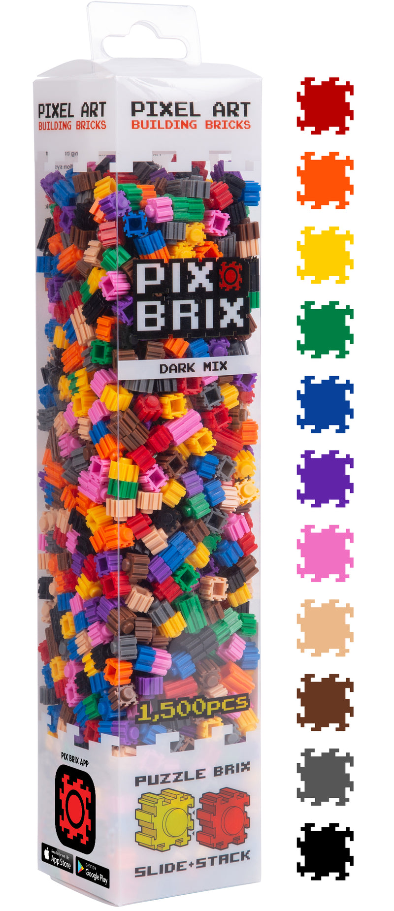 1500 pc Dark Mix Pixel Puzzle Pieces