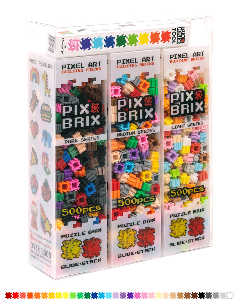 Pix Brix Pixel Art Puzzle Bricks - Starry Night Pixel Puzzle - Patented  Colorful Building Bricks, Create 2D and 3D Builds Without Water, Iron or  Glue