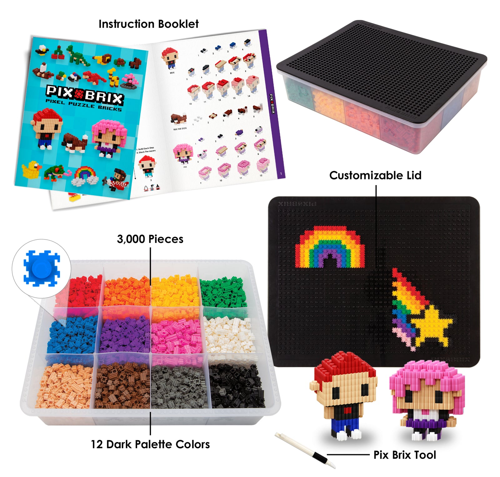 その他 Pixplode 3000pc Dark Palette Container - Pixel Art Haven