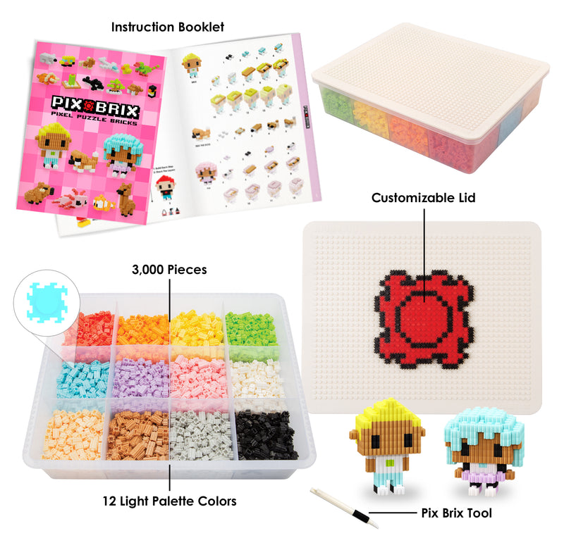 3000pc Light Palette Container - Bright Pixel Art