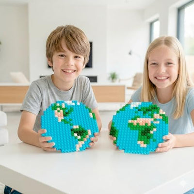 Earth Pixel Puzzle | 2D And 3D Globe Pixel Kit