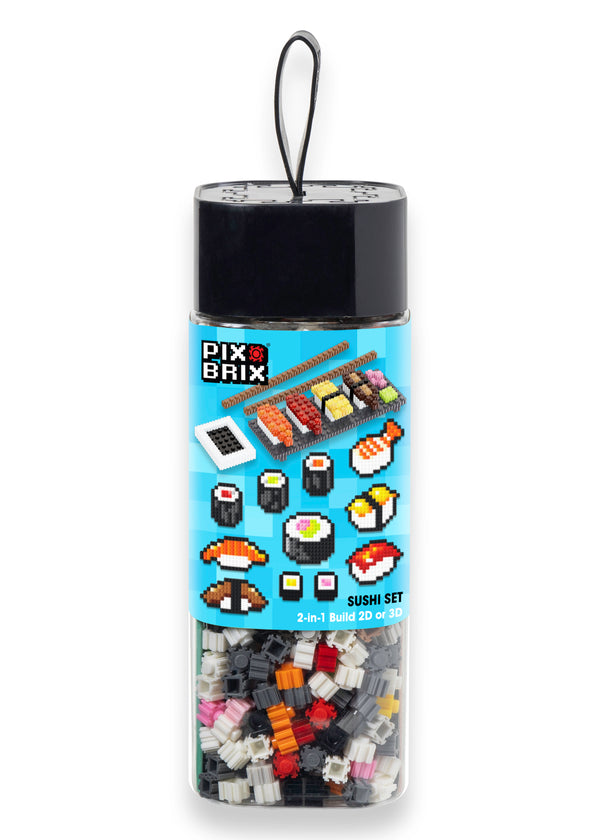 Pix Brix Food Bottle – Sushi Set | Build Pixel Sushi in 2D & 3D