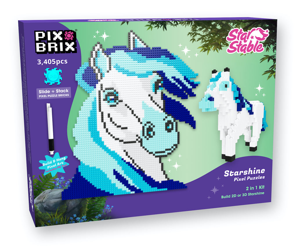  Pix Brix Pixel Art Puzzle Bricks - Starry Night Pixel Puzzle -  Patented Colorful Building Bricks, Create 2D and 3D Builds Without Water,  Iron or Glue - Stem Toys for Adults