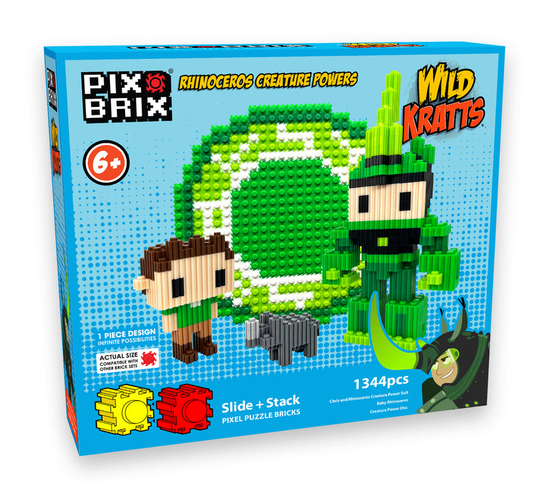 Pix Brix Wild Kratts Chris Rhinoceros Creature Powers Kit