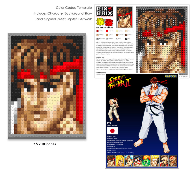 Ryu Street Fighter® Pixel Puzzle Bricks