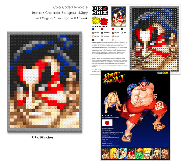 E. Honda Street Fighter® Pixel Puzzle Bricks