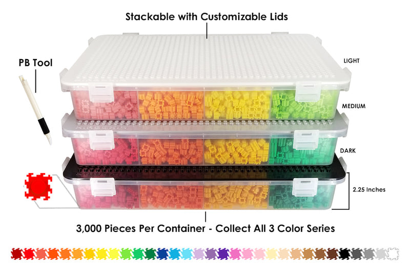 3000pc Light, Medium & Dark Color Palette Containers