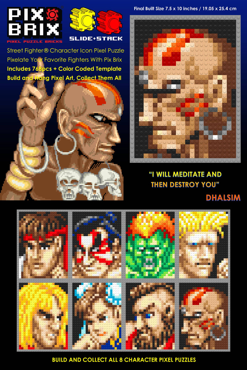 Dhalsim Street Fighter® Pixel Puzzle Bricks 