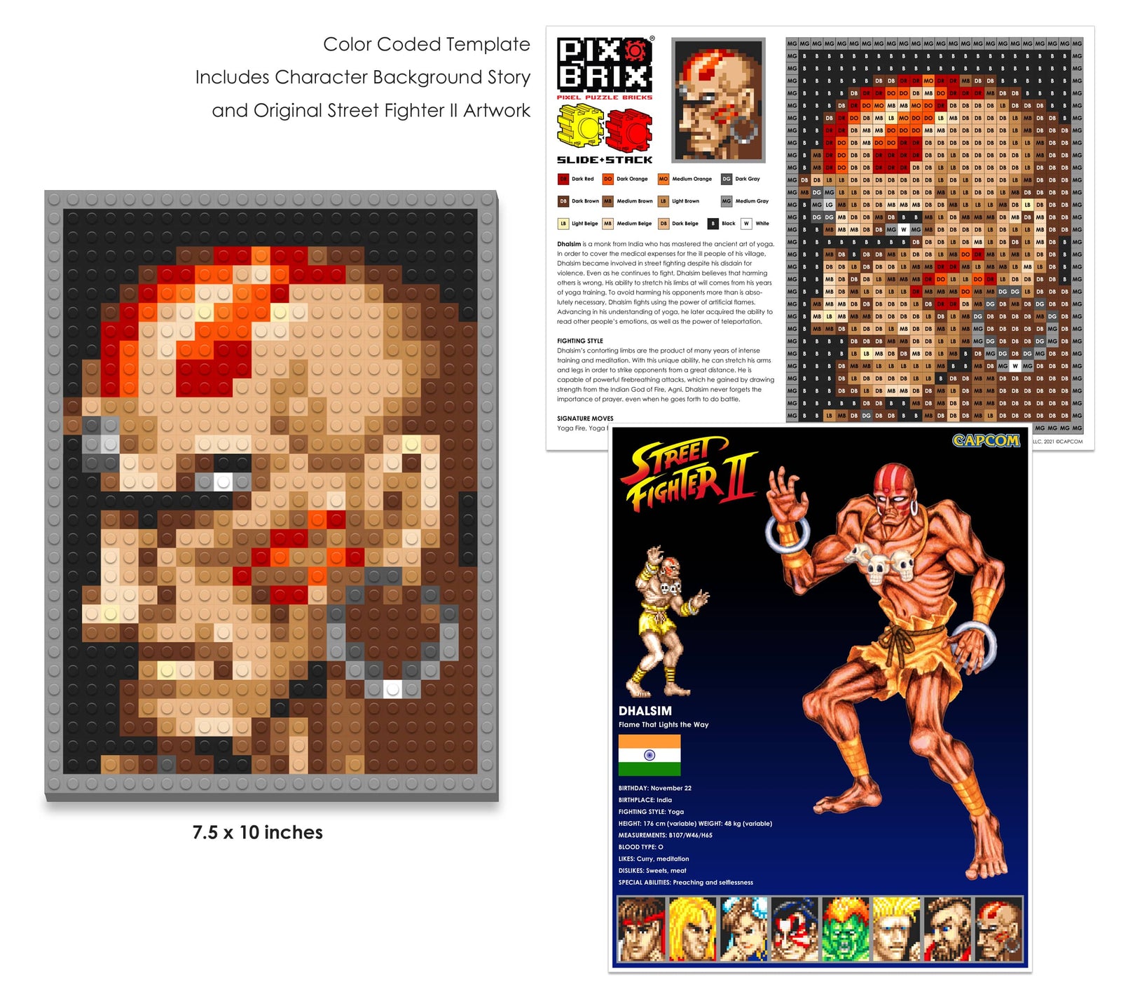 Construct Dhalsim from Street Fighter with 768-Piece Set