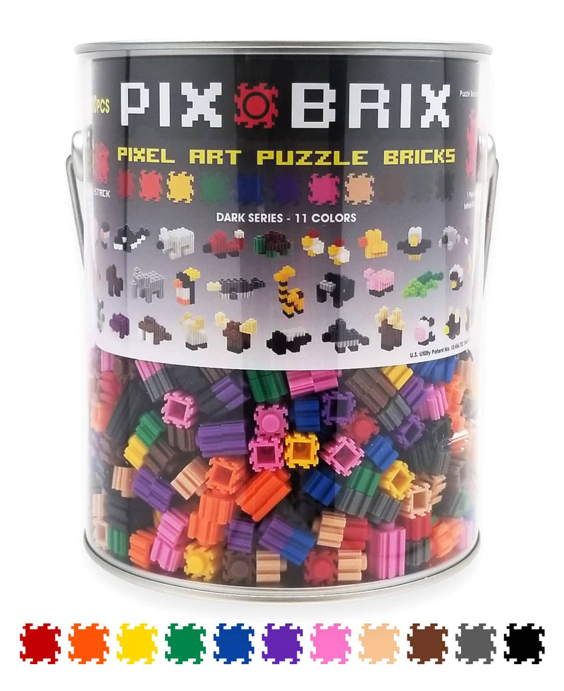 Pixel Bricks Mixed Colors 1500pc Paint Can – Dark Palette