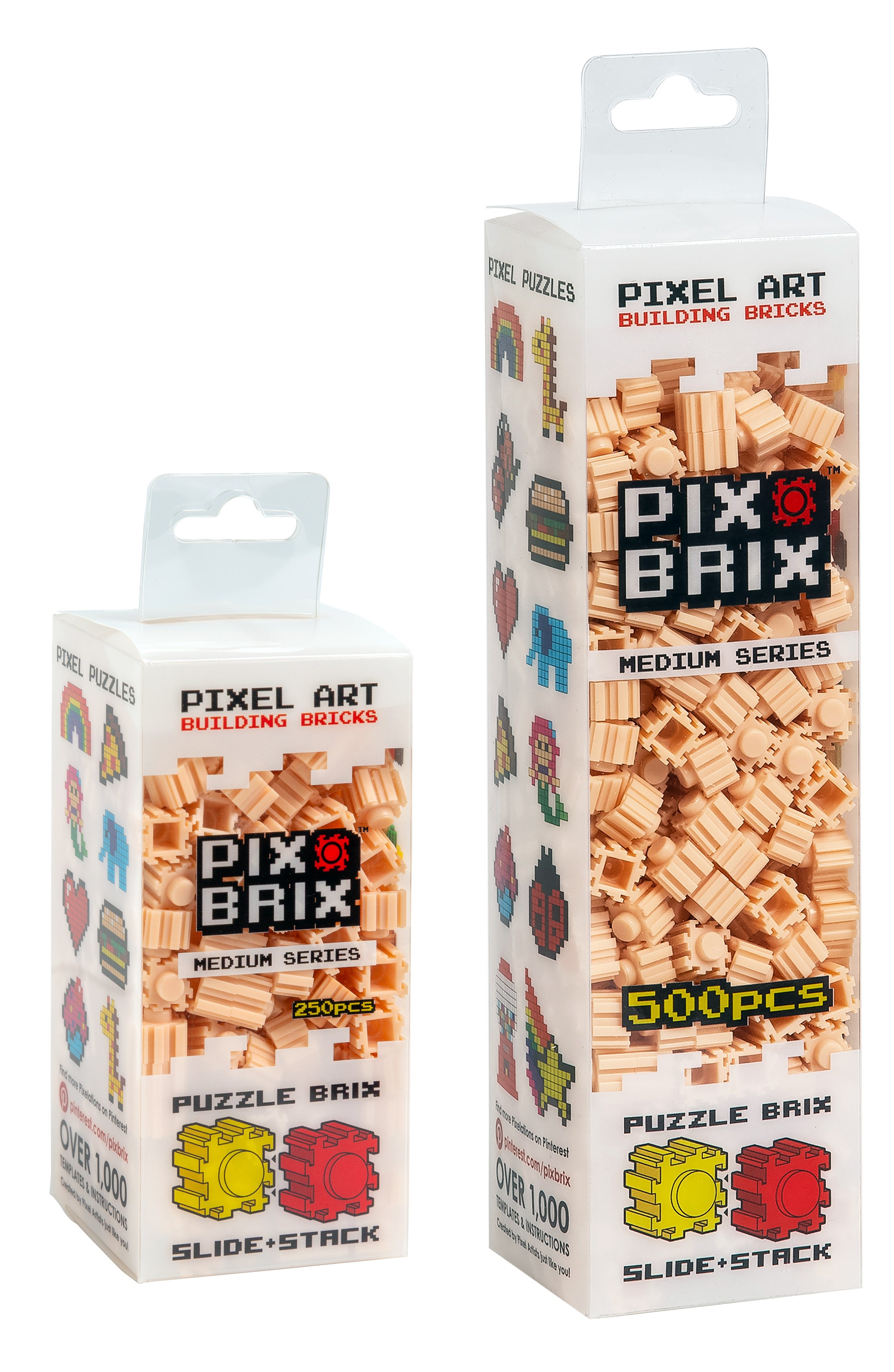Medium Beige Pix Brix - Building Blocks Set