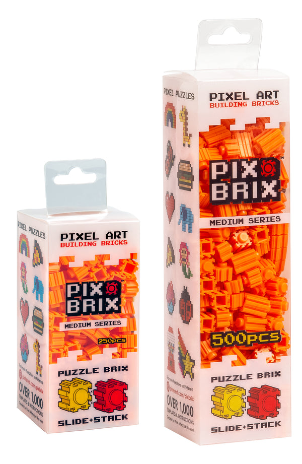 Medium Orange Color Pixel Puzzle Bricks