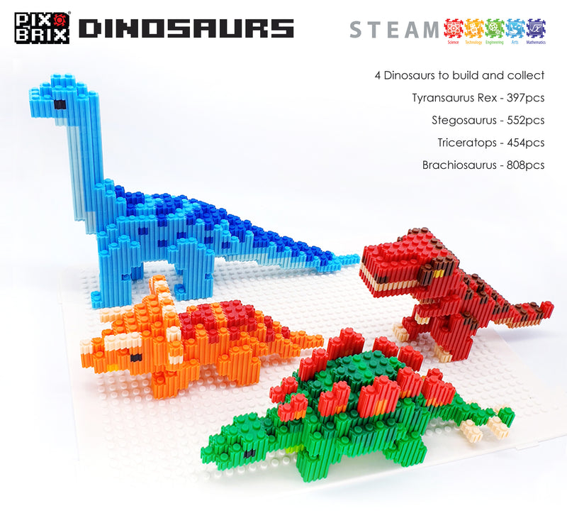 Dinosaur Pixel Puzzle Bricks Collection