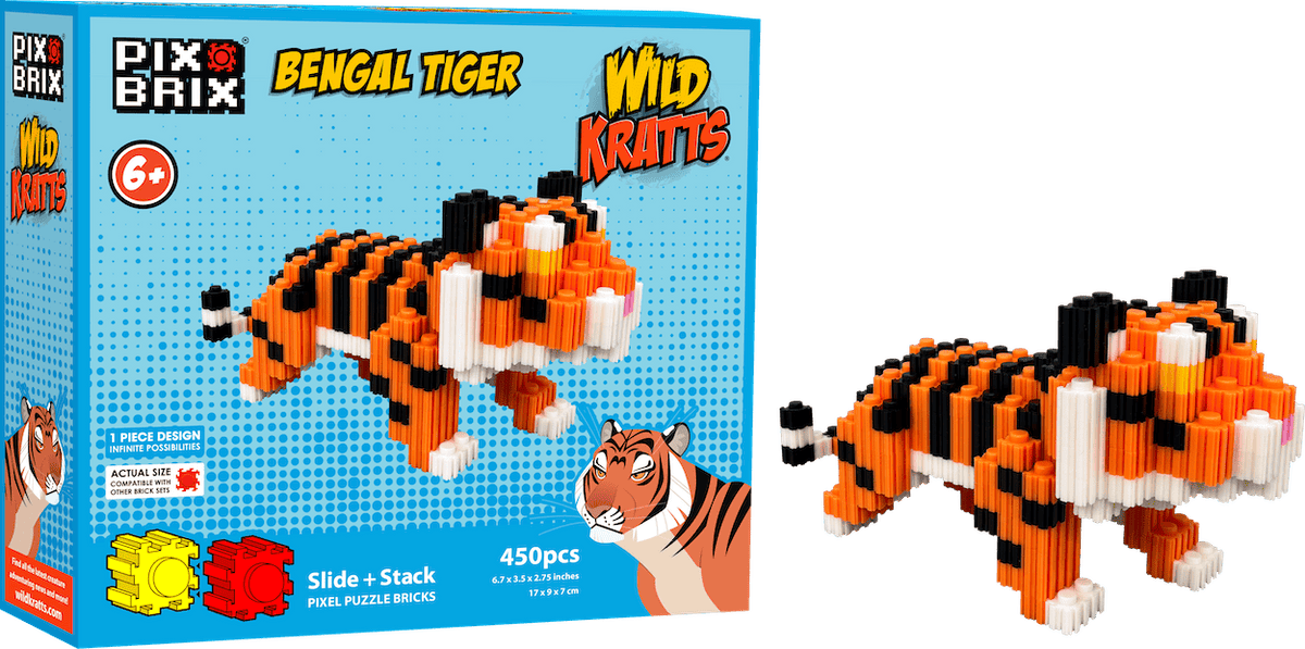 Build a Bengal Tiger with Wild Kratts Pix Brix Kit
