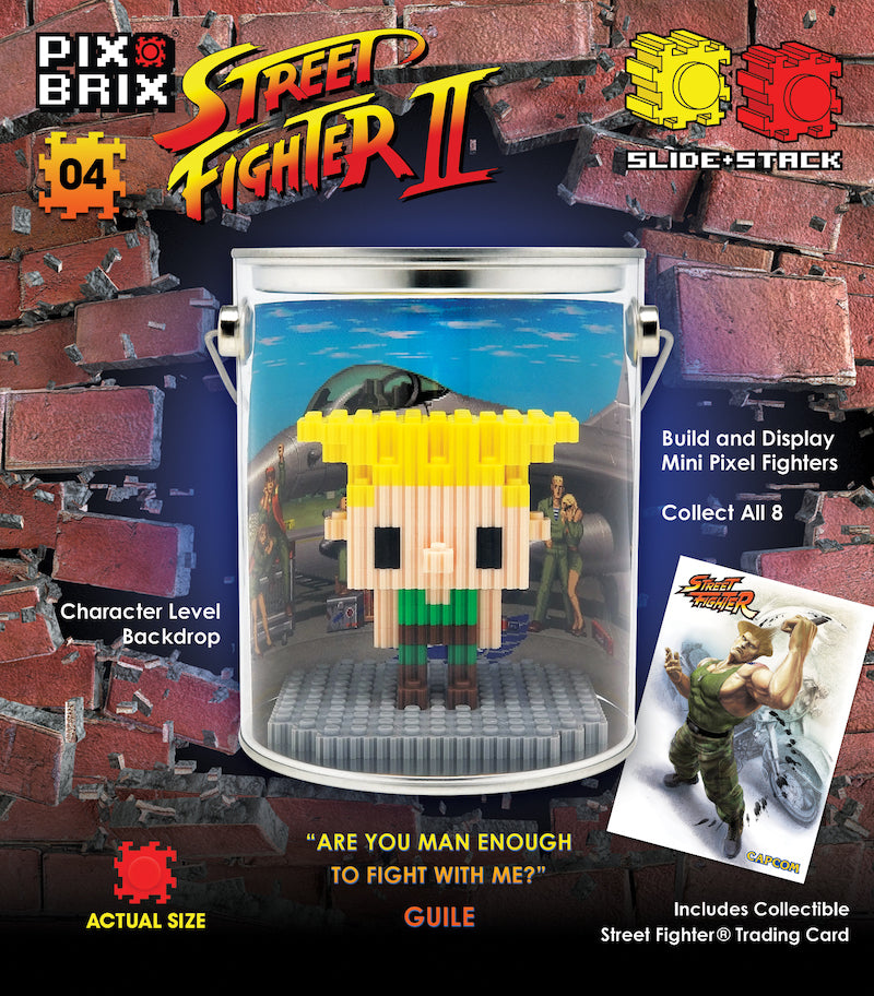 Guile Street Fighter 3D Mini Pixel Fighter With Display Case