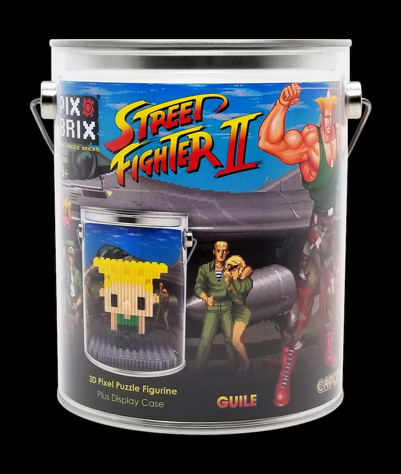 Guile Street Fighter 3D Mini Pixel Fighter With Display Case