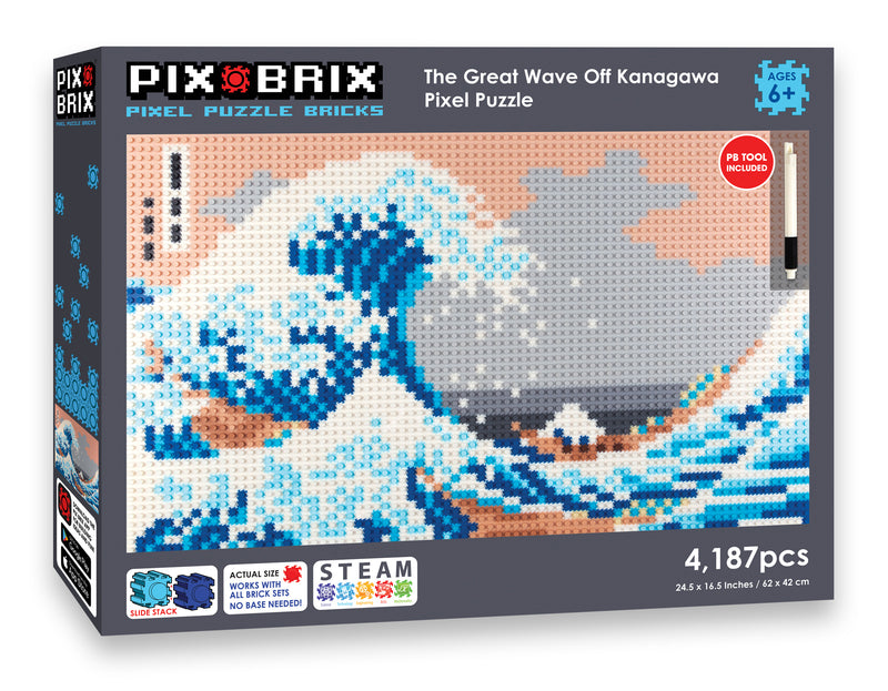 The Great Wave Pixel Puzzle With 4,187pcs!