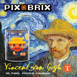 3D Vincent Van Gogh Pixel Puzzle Figurine