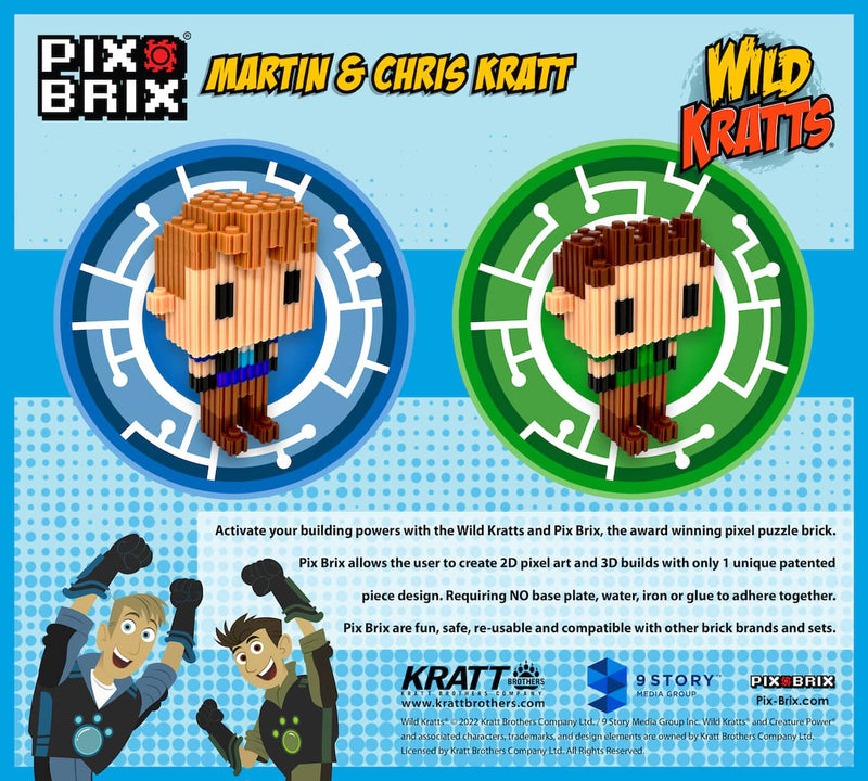 Pixel Puzzle Bricks - Wild Kratt Brothers