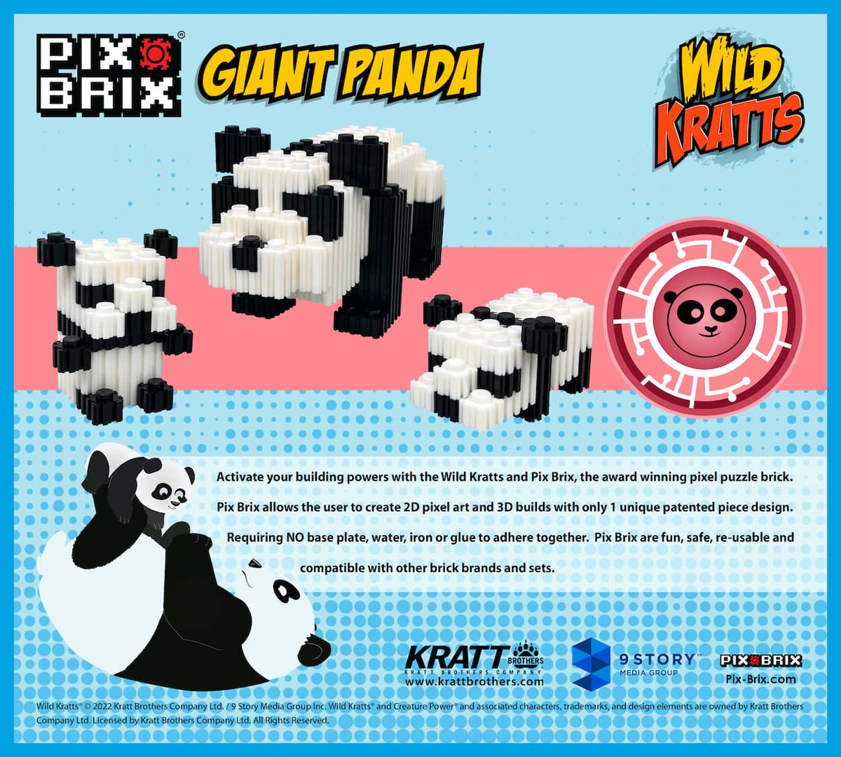 ハンドメイドko Giant Panda Building Set Inspired by Wild Kratts