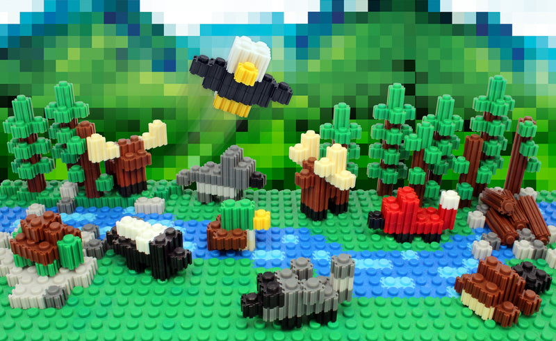 Wilderness Animal Pixel Puzzle Bricks Kit